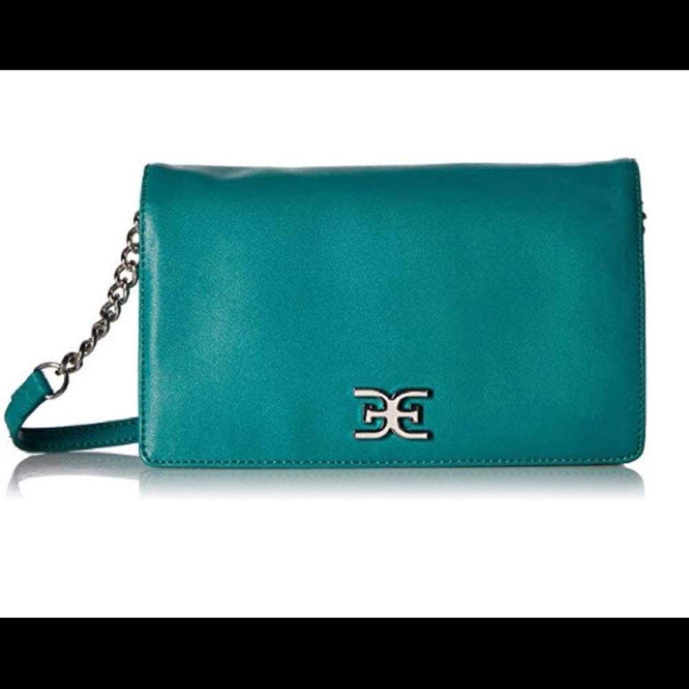 Sam Edelman Mermaid Teal Rose Flap Shoulder Bag
